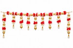 Red White Floral Toran – Traditional Decorative Toran