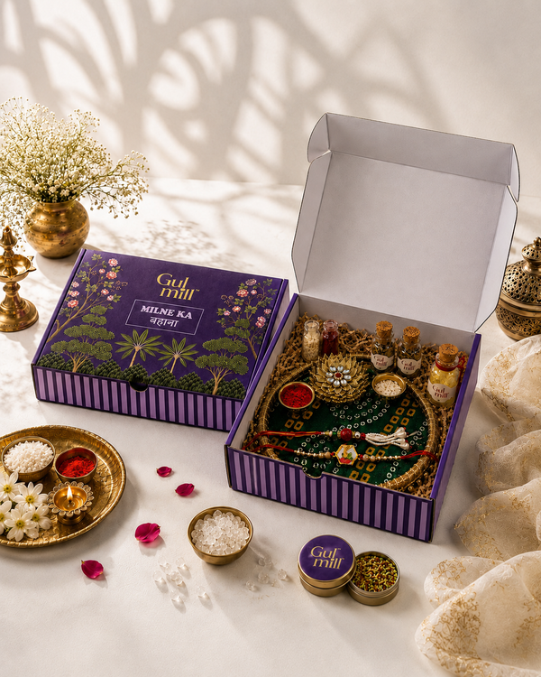 Bandhan Rakhi Gift Hamper for Brother & Bhabhi | Pooja Thali Set