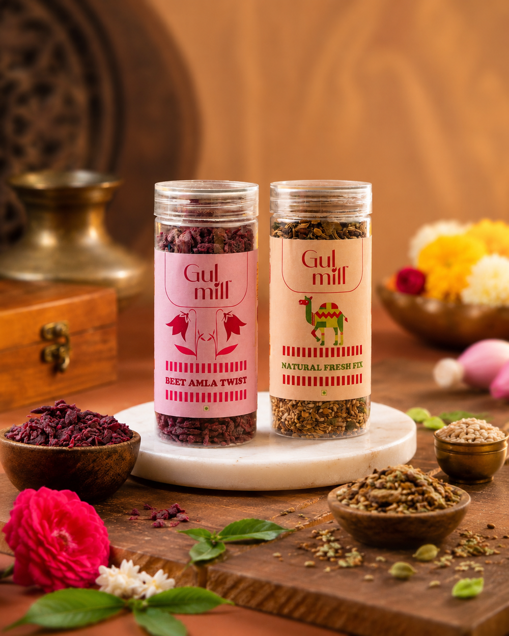 Dual Delight Premium Mukhwas Combo | Beet Amla Twist & Natural Fresh Fix | 280 g | 9.88 oz