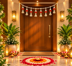 Red Floral Toran – Traditional Decorative Toran