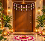 Purple Lotus Toran – Traditional Decorative Toran