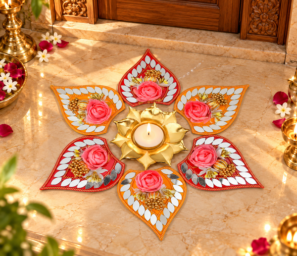 Golden Lotus Rangoli