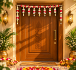 Red White Floral Toran – Traditional Decorative Toran