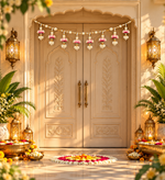 Pink Pearl Bloom Toran – Traditional Decorative Toran