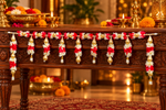 Red White Floral Toran – Traditional Decorative Toran