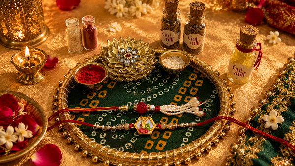 Bandhan Rakhi Gift Hamper for Brother & Bhabhi | Pooja Thali Set