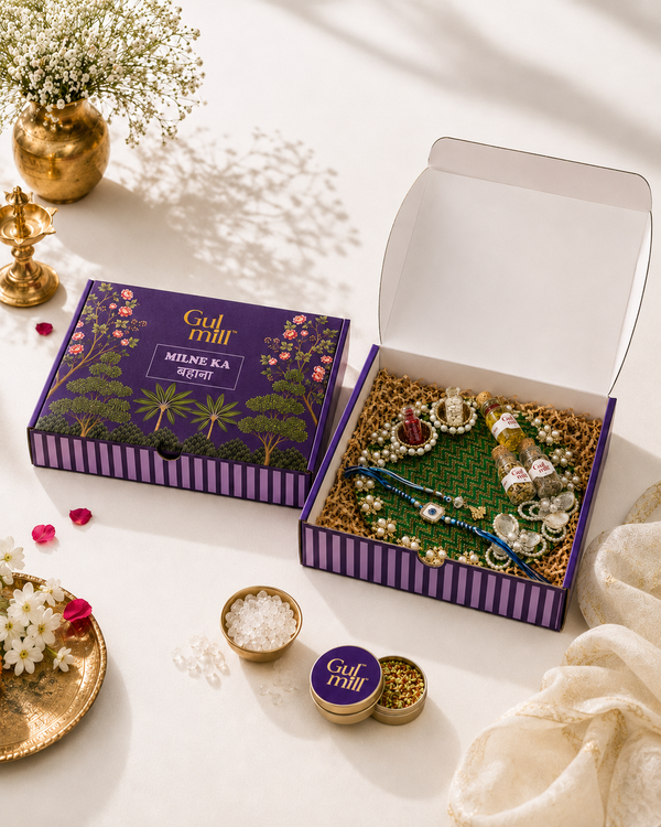 Heritage Traditional Rakhi Hamper | Bhaiya-Bhabhi Rakhi & Diya