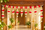 Red White Floral Toran – Traditional Decorative Toran