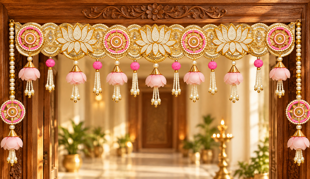 Lotus Pearl Toran – Traditional Decorative Toran