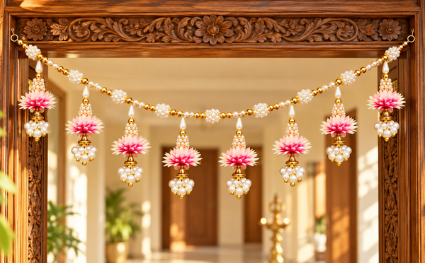 Blush Lotus Toran – Traditional Decorative Toran